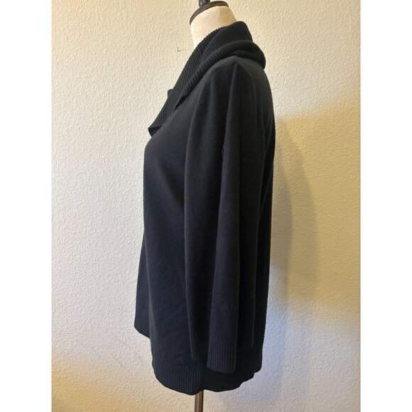 Luxe 360 Designer Cowl Neck Black Sweater 3/4 Sleeves Size Large - Picture 4 of 12